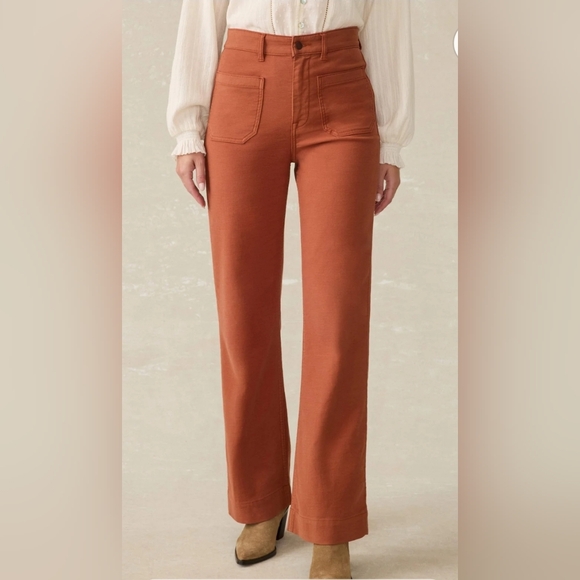 Women's High Waisted Straight Leg Jeans - Stretch Terry Denim Pants With Patch Pockets - View #11